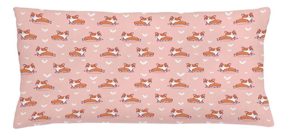5324 Dog Lover Throw Pillow Cushion Cover, Little Corgi Jumping Running